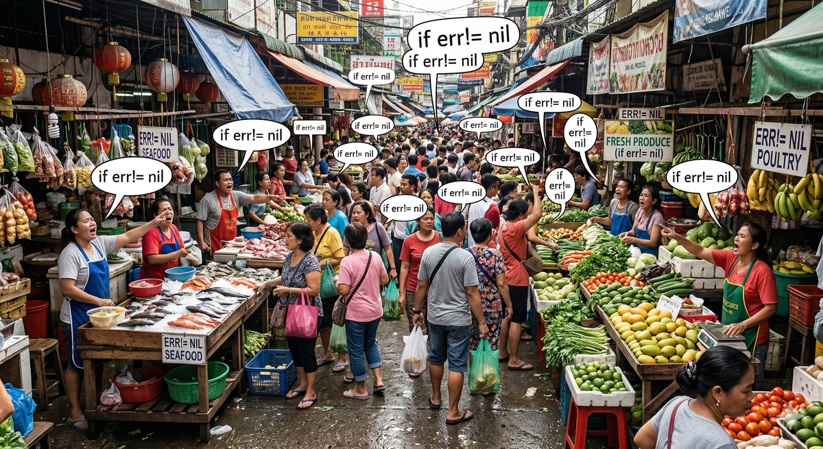 ตลาดสด if err != nil ใน Go